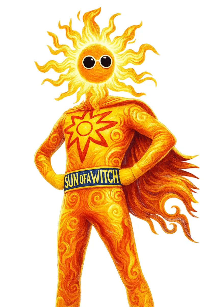SUN OF A WITCH tela con Cornice a cassetta da Vintage Van Gogh