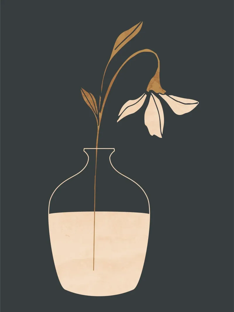 Vaso d'arte astratta minimale Fiore 3 pellicola backlit da ThingDesign