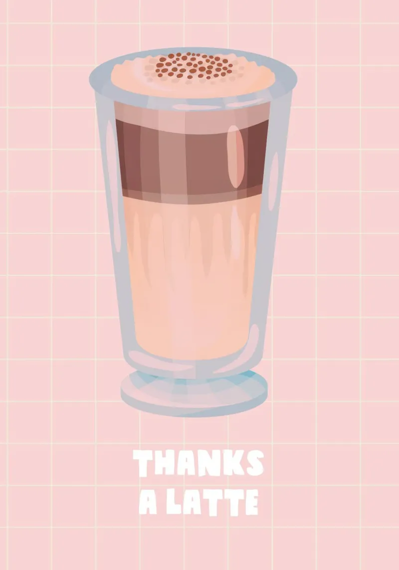 Thanks a Latte poster con telaio in legno da Attaboy Dsgn