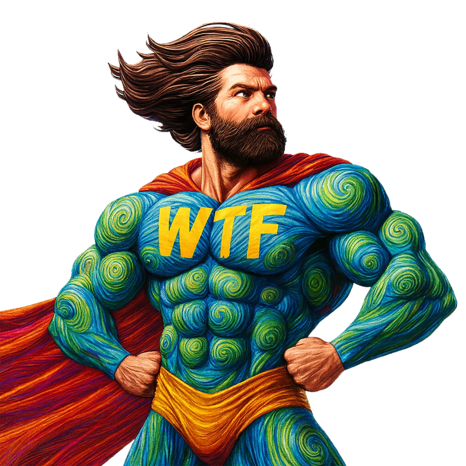 WTF MAN poster con telaio in plastica da Vintage Van Gogh