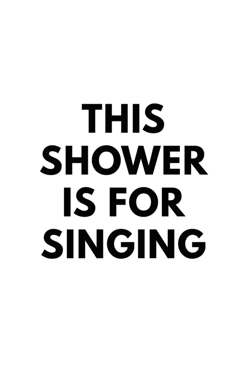 Questa doccia è per cantare poster con telaio in plastica da Typo Designs