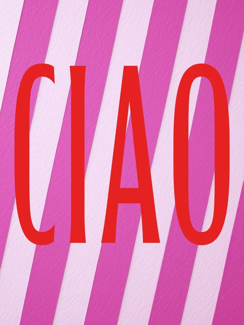 Ciao, bis calvo poster con telaio in legno da Carinaprint