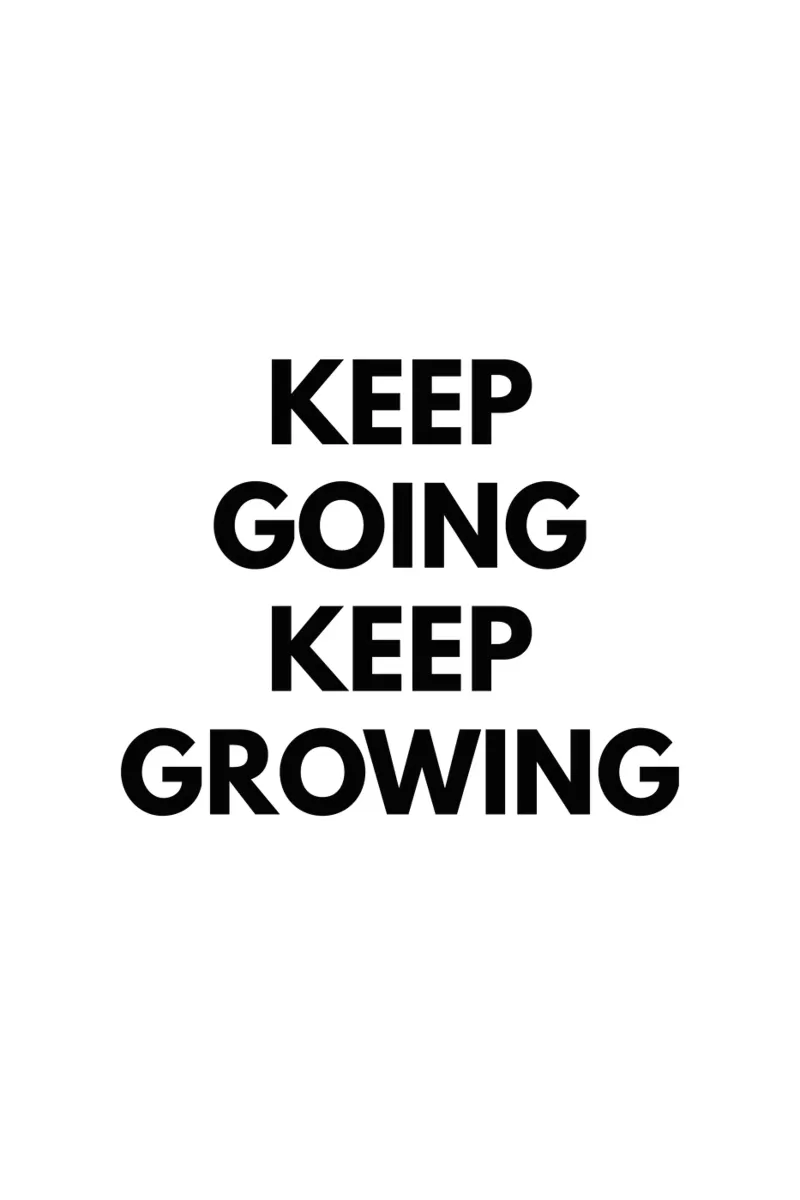 Keep Growing Keep Going poster con telaio in legno da Typo Designs