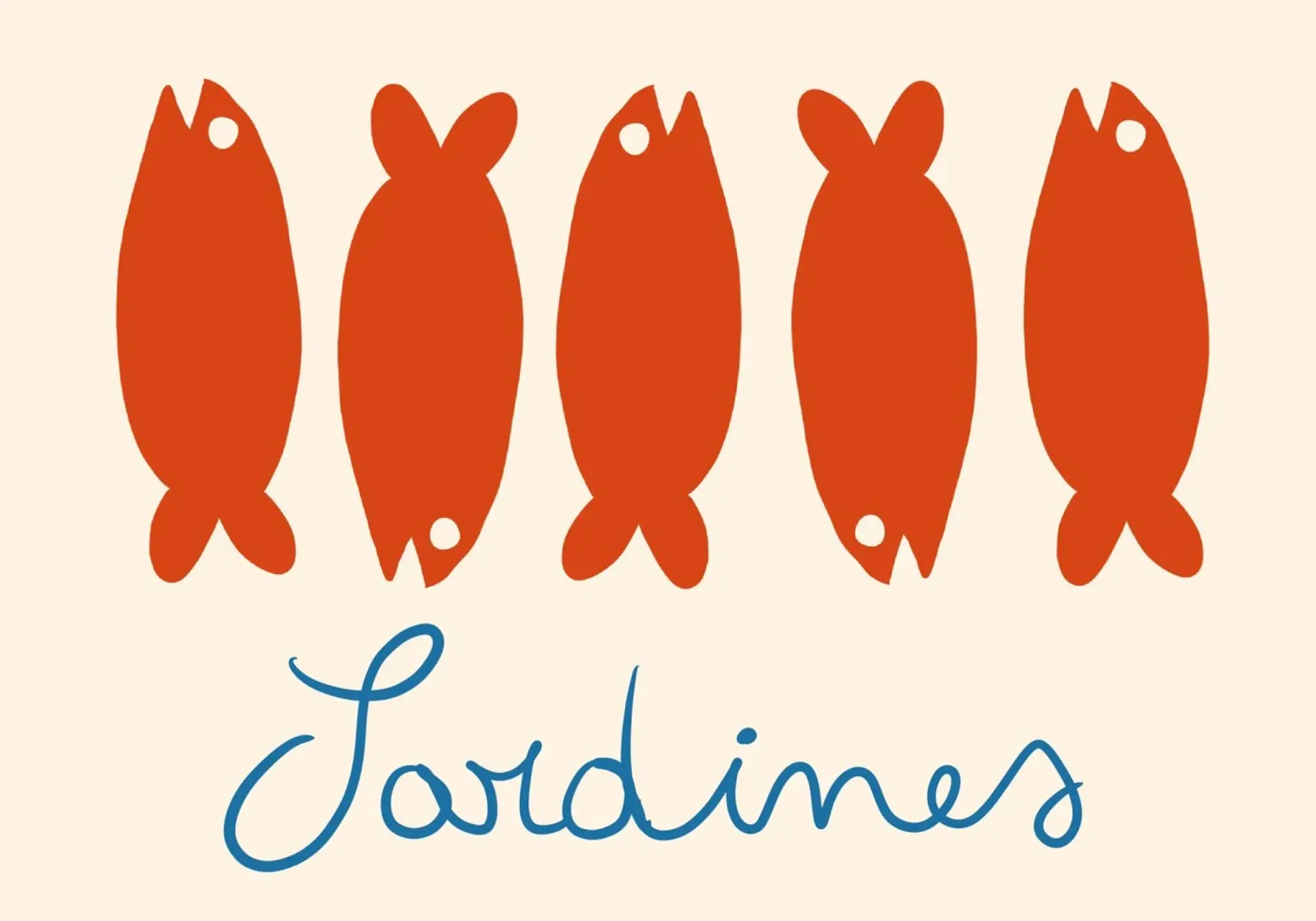 Stampa di sardine in cucina, arte alimentare moderna di metà secolo poster da vintagepod