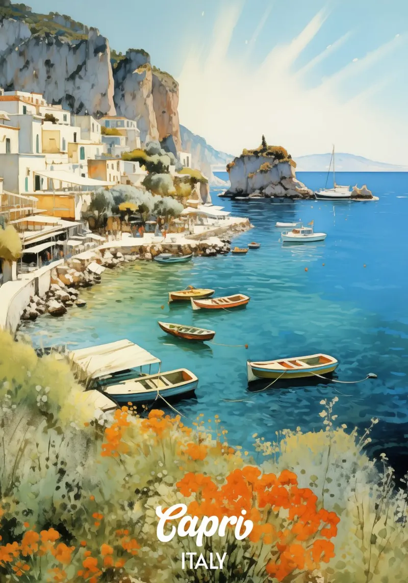 Capri Italy poster da Cyberpunk Canvas