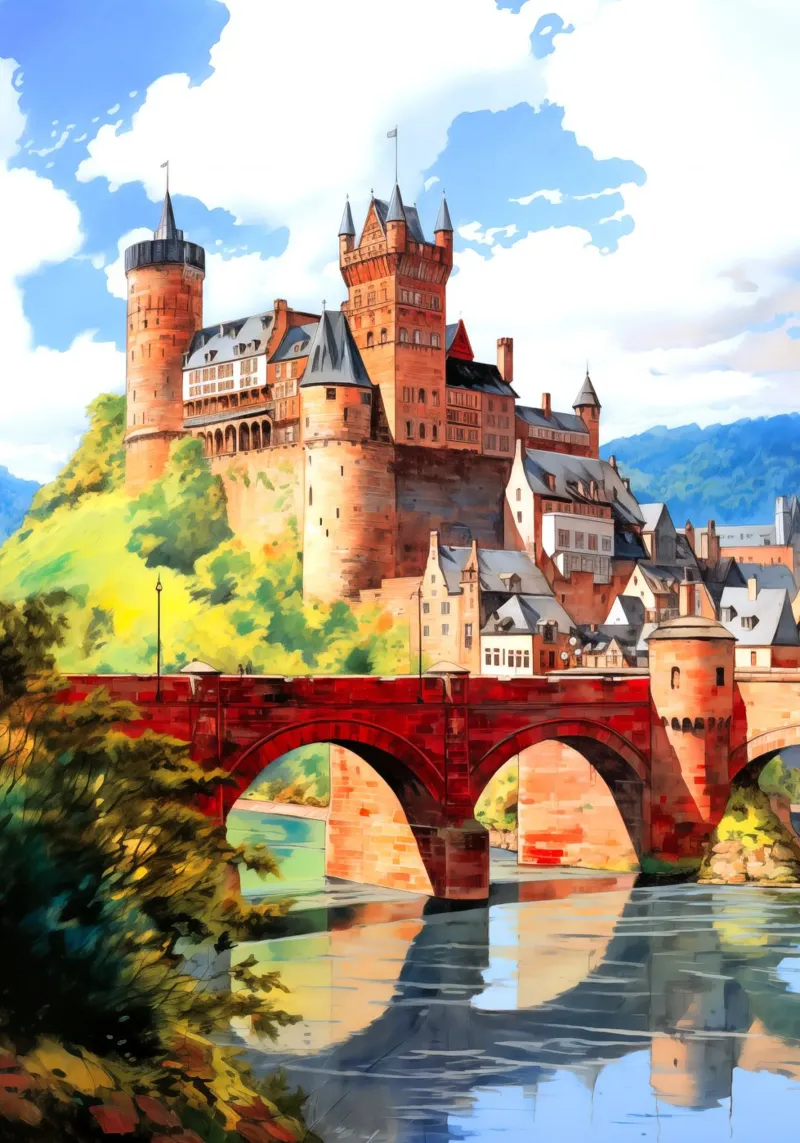 Heidelberg Germania tela con Cornice a cassetta da Cyberpunk Canvas