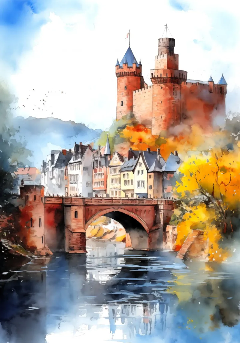 Heidelberg Germania poster da Cyberpunk Canvas