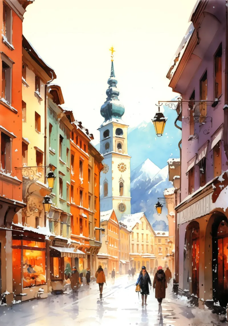 Innsbruck Austria poster da Cyberpunk Canvas