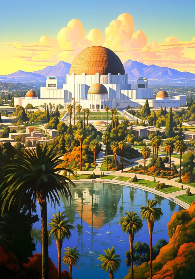 Los Angeles USA tela con Cornice a cassetta da Cyberpunk Canvas