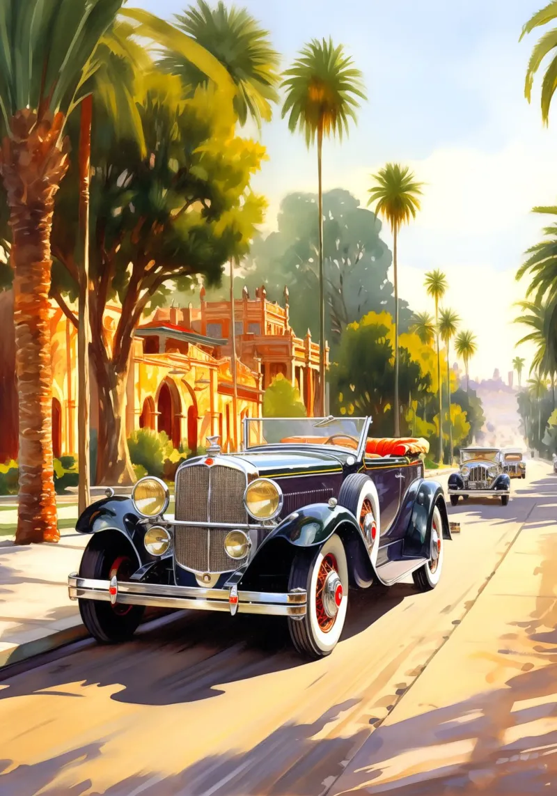 Los Angeles USA tela con Cornice a cassetta da Cyberpunk Canvas