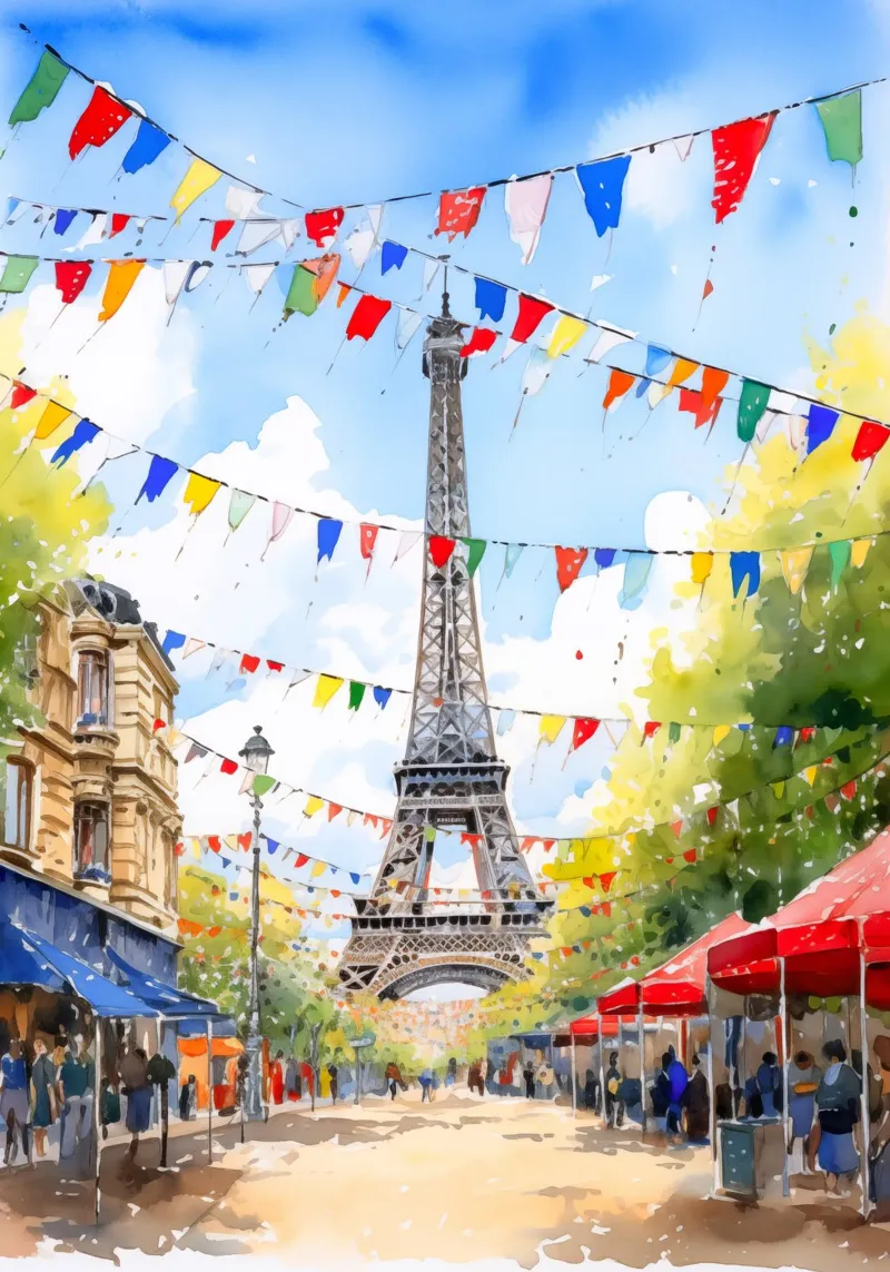 Parigi Francia poster con telaio in alluminio da Cyberpunk Canvas