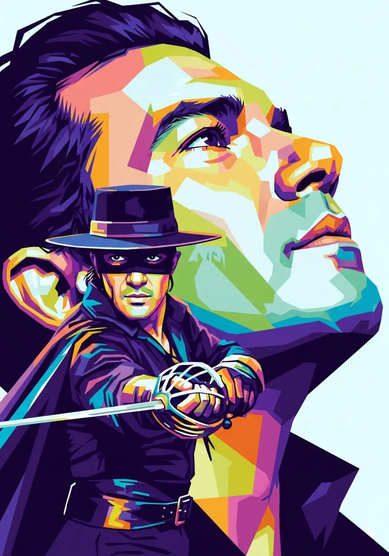 The Mask Of Zorro canvas with Floater frame by Hantamrata