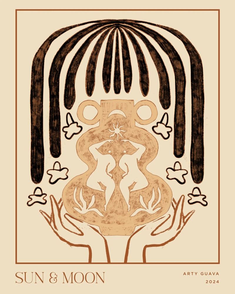 Vessel Collection, Sun and Moon Line Art poster by Arty Guava