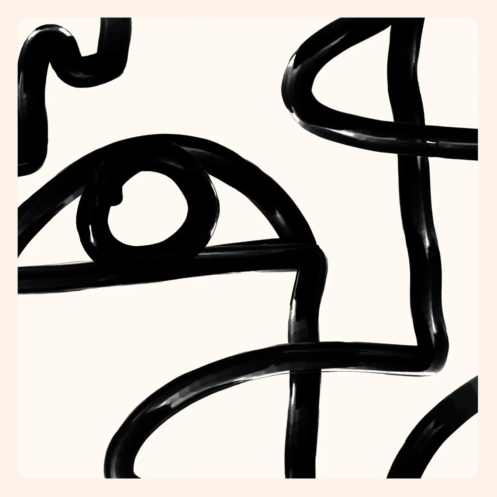Abstracte lijnkunst Oog 3 canvas van ThingDesign
