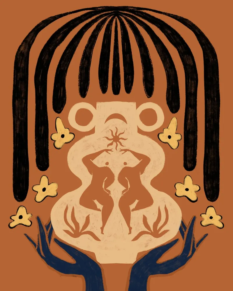 Vessel Collection, Sun and Moon poster con telaio in legno da Arty Guava