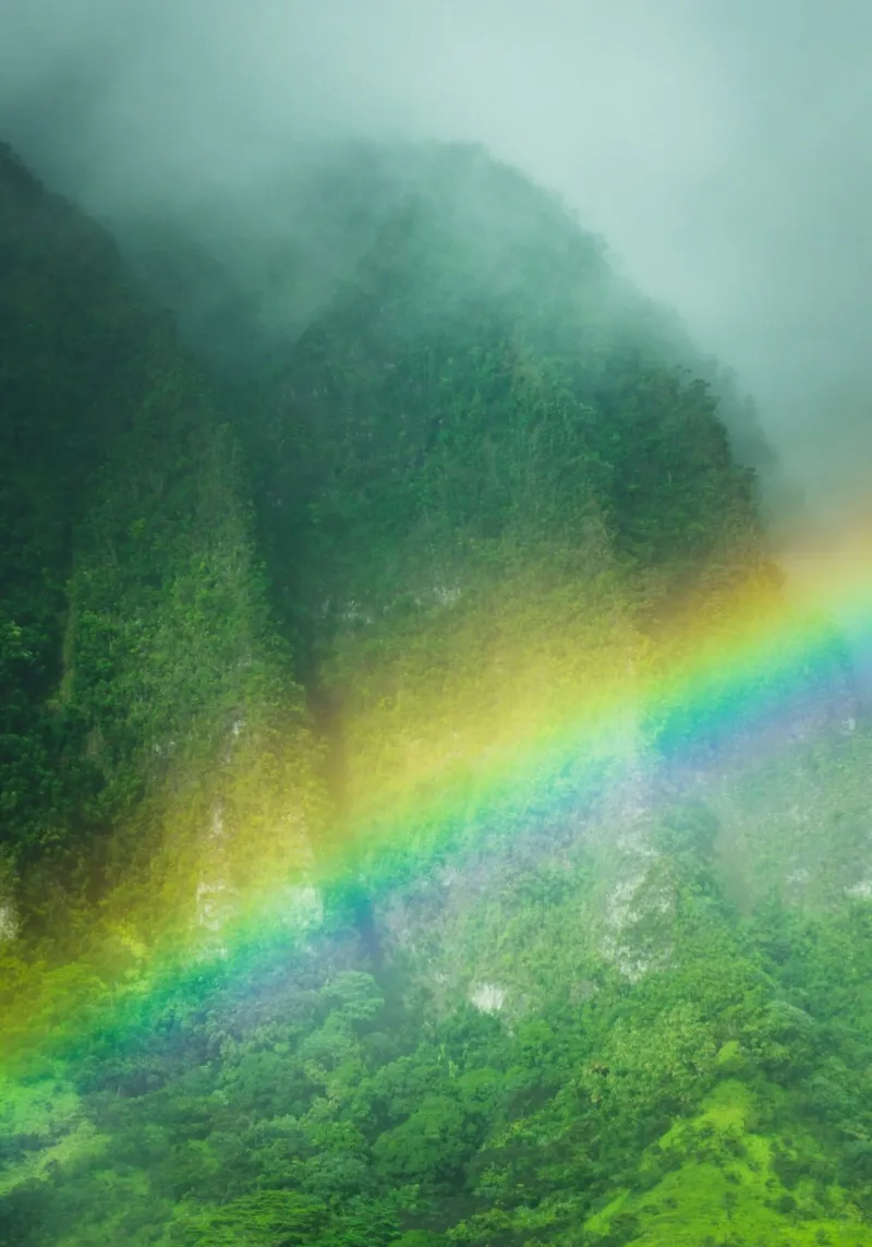 rainbow across the mountain tela con Cornice a cassetta da mip of map