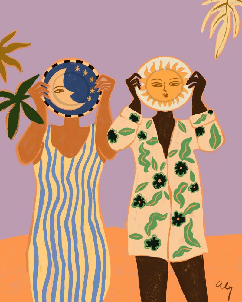 Sun & Moon poster con marco de madera de Arty Guava