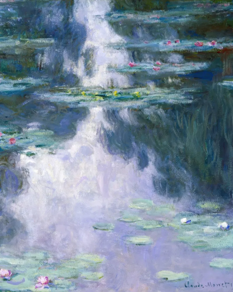 Ninfee 15 - claude monet poster con telaio in plastica da clay bobby