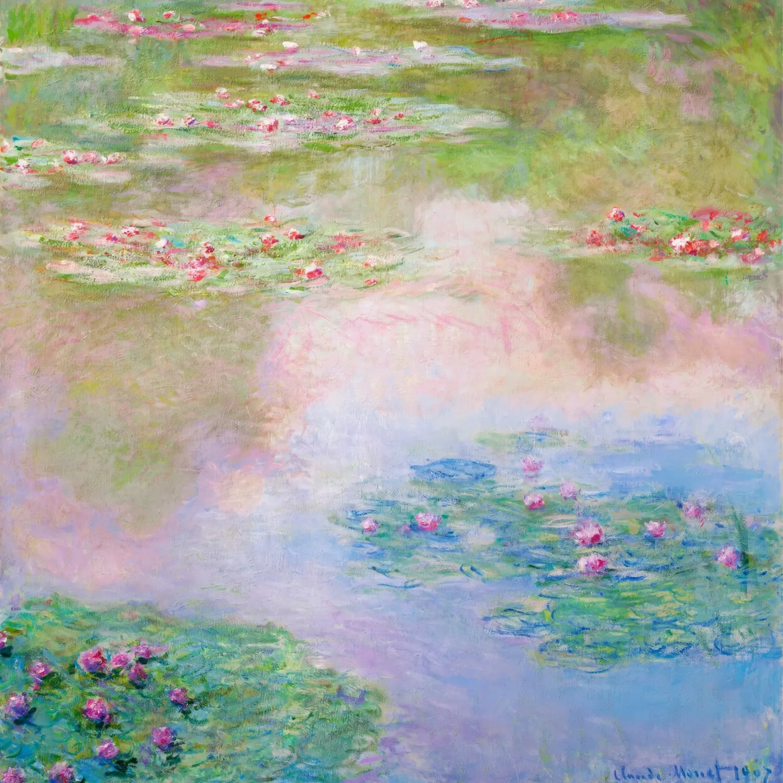 Ninfee 14 - claude monet poster con telaio in plastica da clay bobby