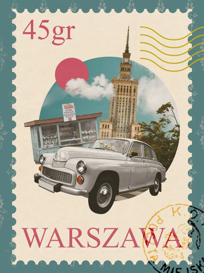 Francobollo Varsavia poster da Dapidoka