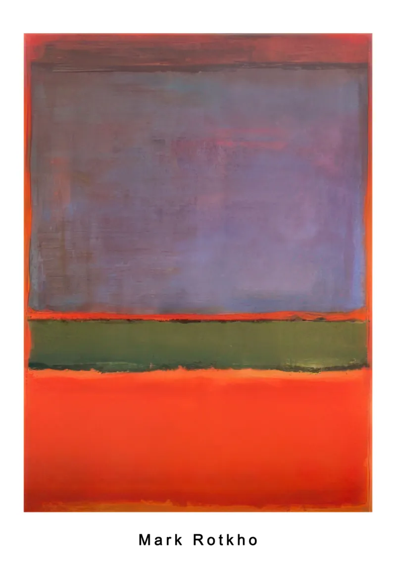 mark rothko no 6 viola verde e rosso 1951 poster con telaio in legno da panaiti vascu