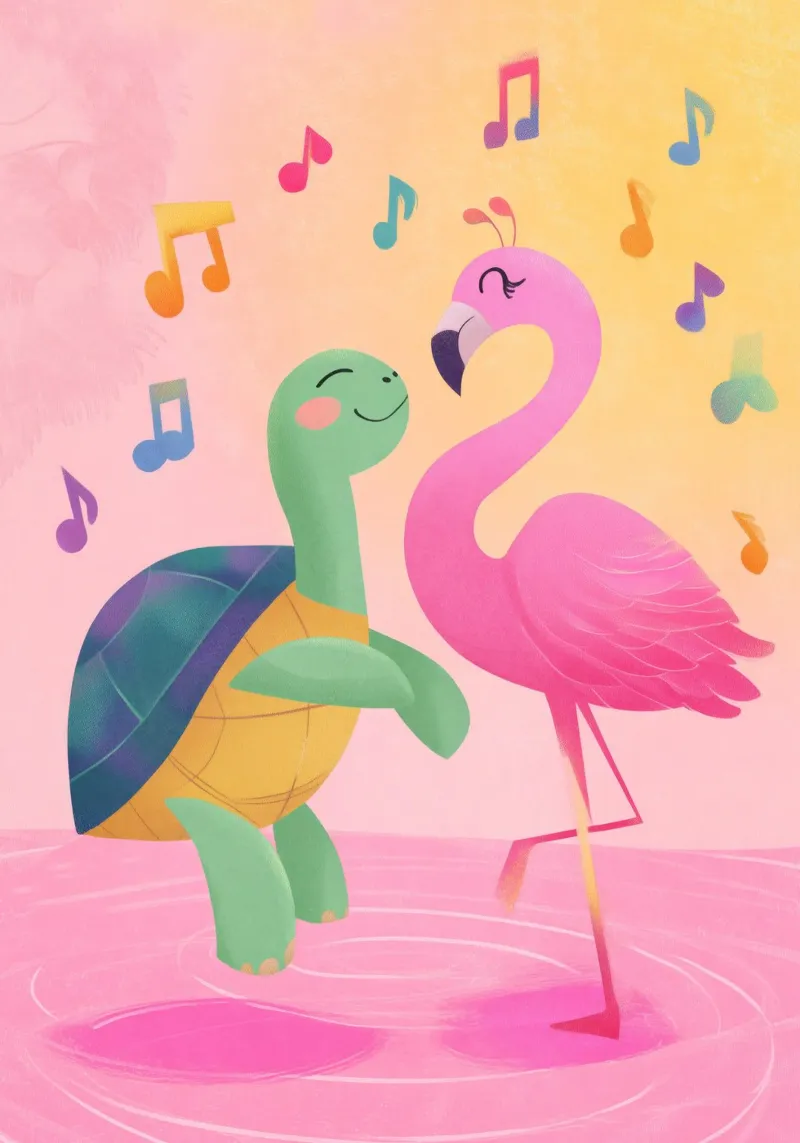 The Flamingo Tango tela con Cornice a cassetta da Kiara