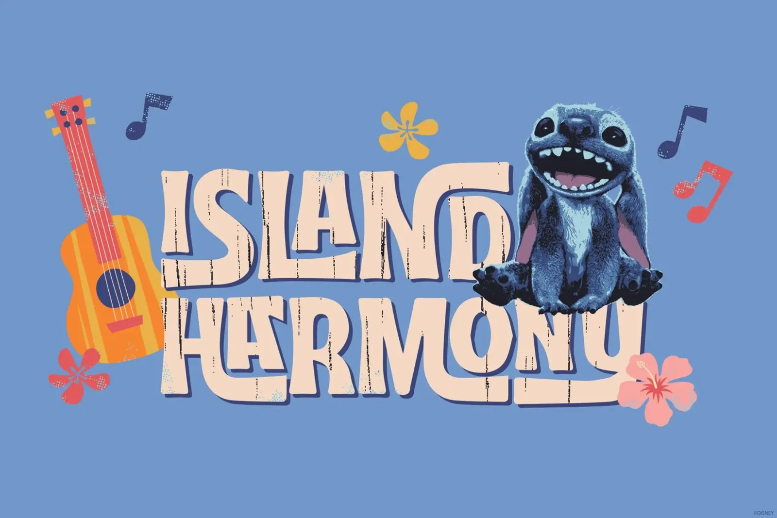 Stitch - Island Harmony poster con telaio in legno da Stitch