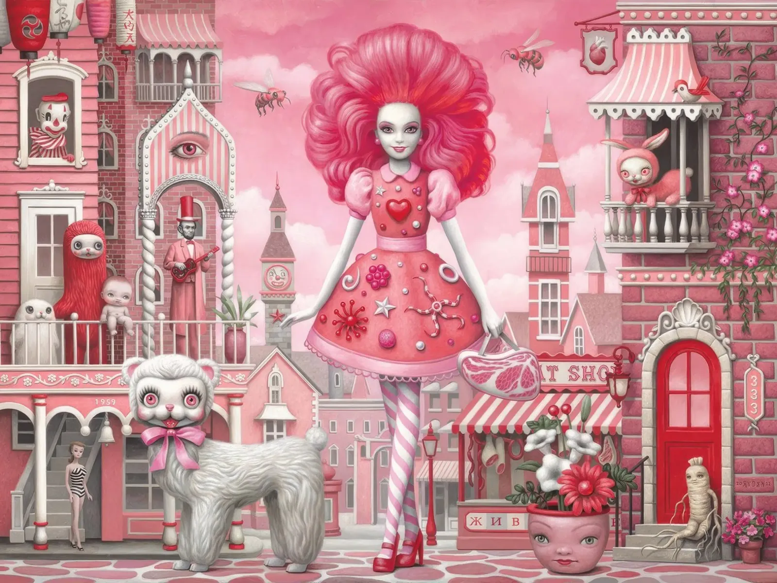 Mark Ryden - Barbie Rosa Pop poster con telaio in plastica da adriano lopezz