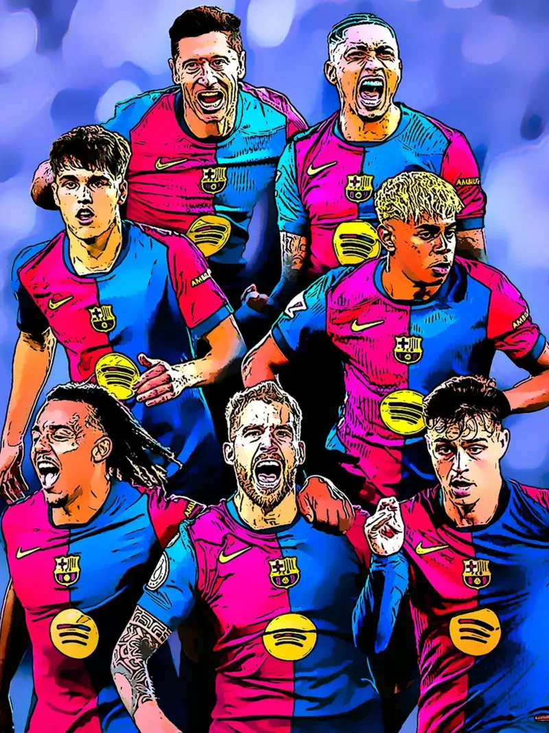 L'équipe de Barcelone avec un esprit combatif sur le terrain poster avec cadre en plastique de dark eagle