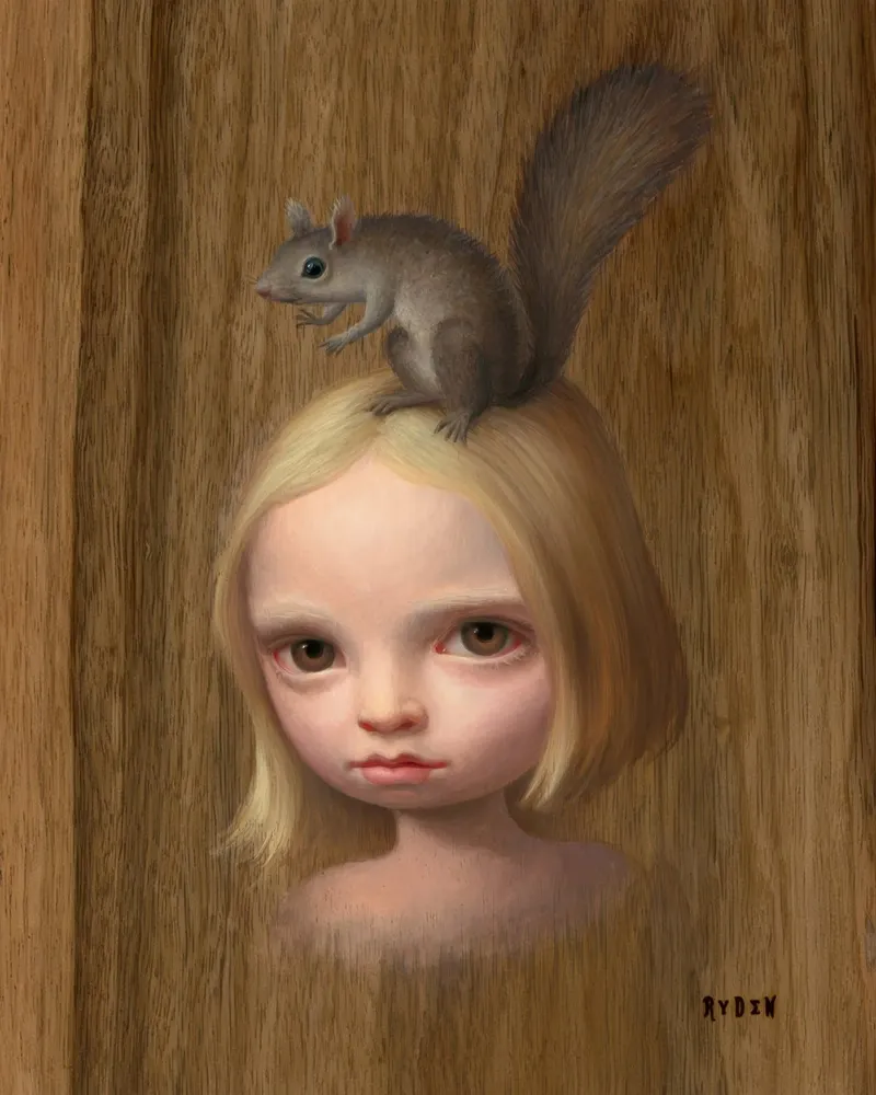 82 La ragazza scoiattolo MARK RYDEN tela con Cornice a cassetta da adriano lopezz