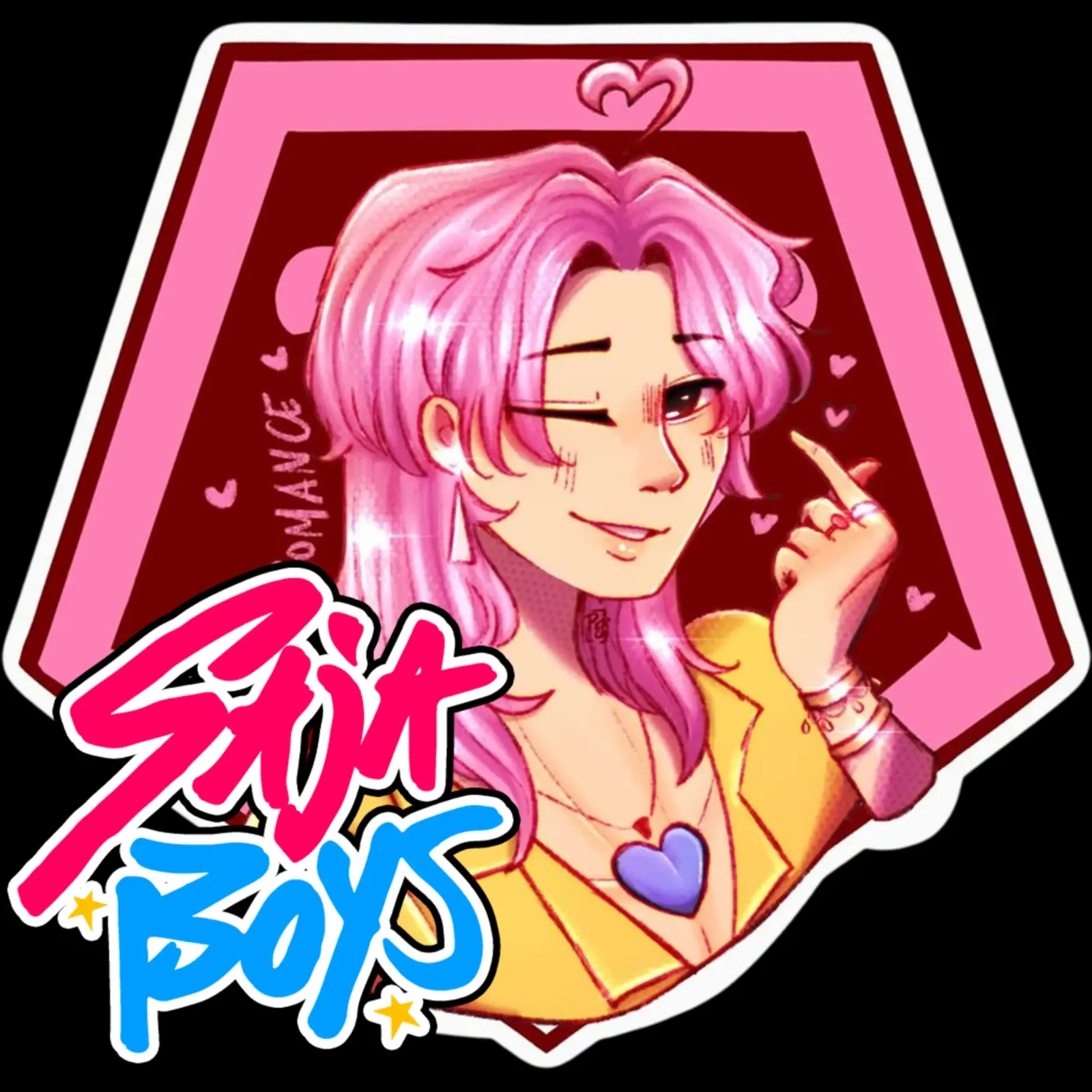 Cartone animato Saja Boy poster con telaio in legno da eliouxence