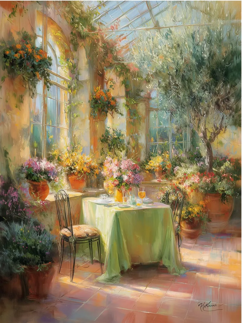 Zomer in Toscane I canvas met Baklijst van Wolkenlos