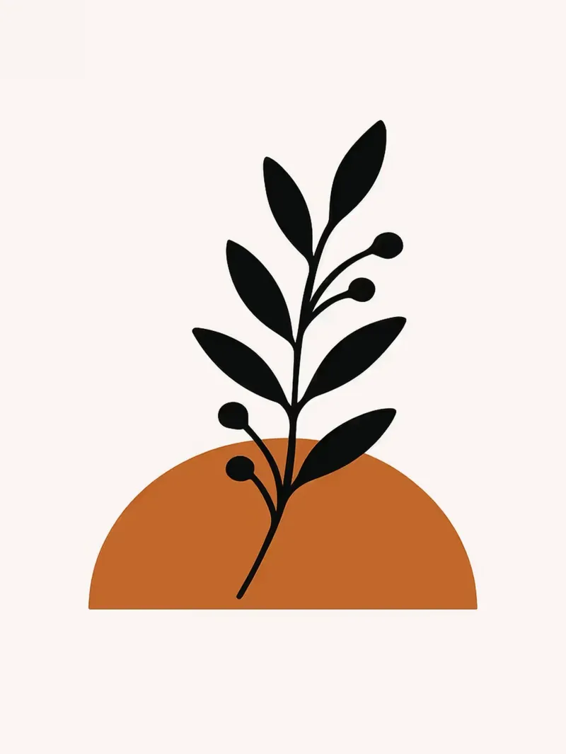 Arte vegetale minimalista con forma geometrica poster con telaio in plastica da Maria Maier