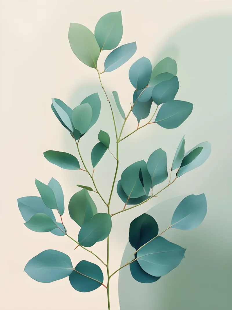 Gradiente botanico poster con telaio in legno da The Green Room