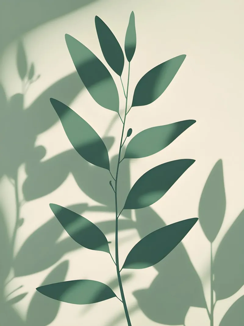 Ombre botaniche poster con telaio in plastica da The Green Room