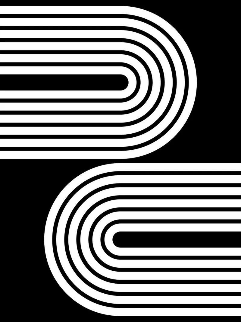 Minimalist Geometric Bold Arches | White on Black hahnemühle by Beauty in Simplicity