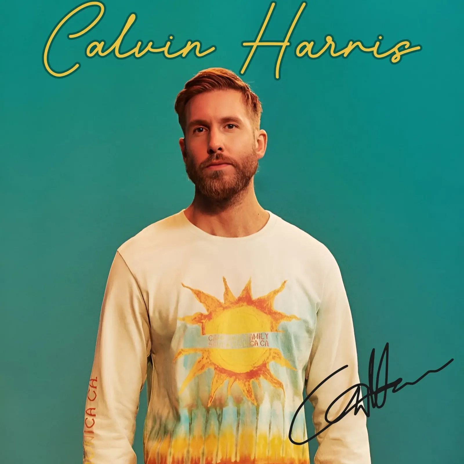 Calvin Harris - signature canvas with Floater frame by grass.studio_