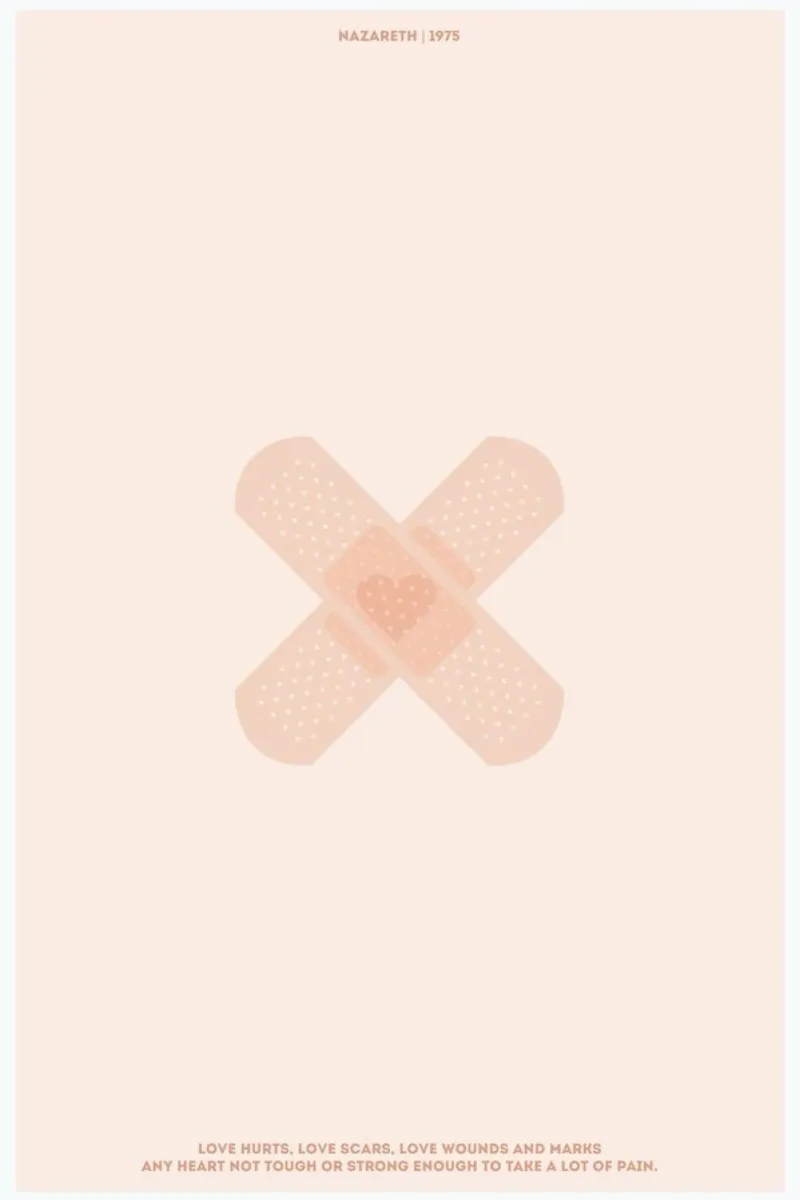 Love Hurts poster con marco de madera de Rahma Projekt