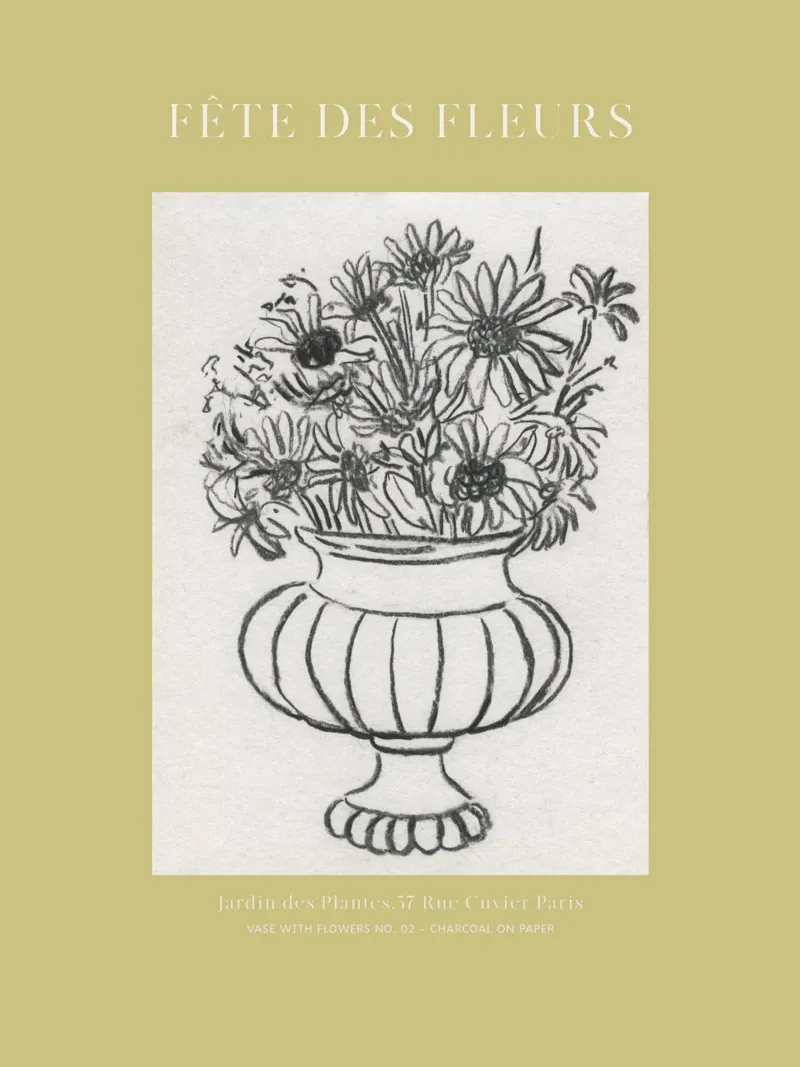 Fête des Fleurs poster con telaio in legno da Isabelle Vandeplassche
