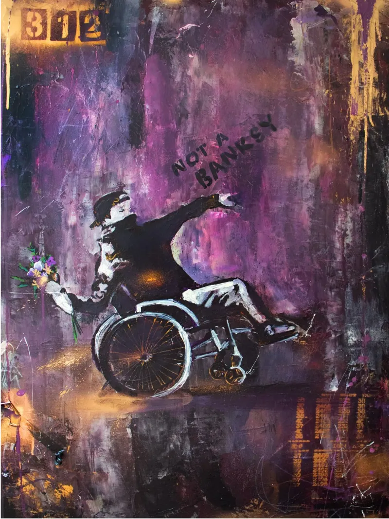 Not a Banksy poster con telaio in plastica da Hirschbild