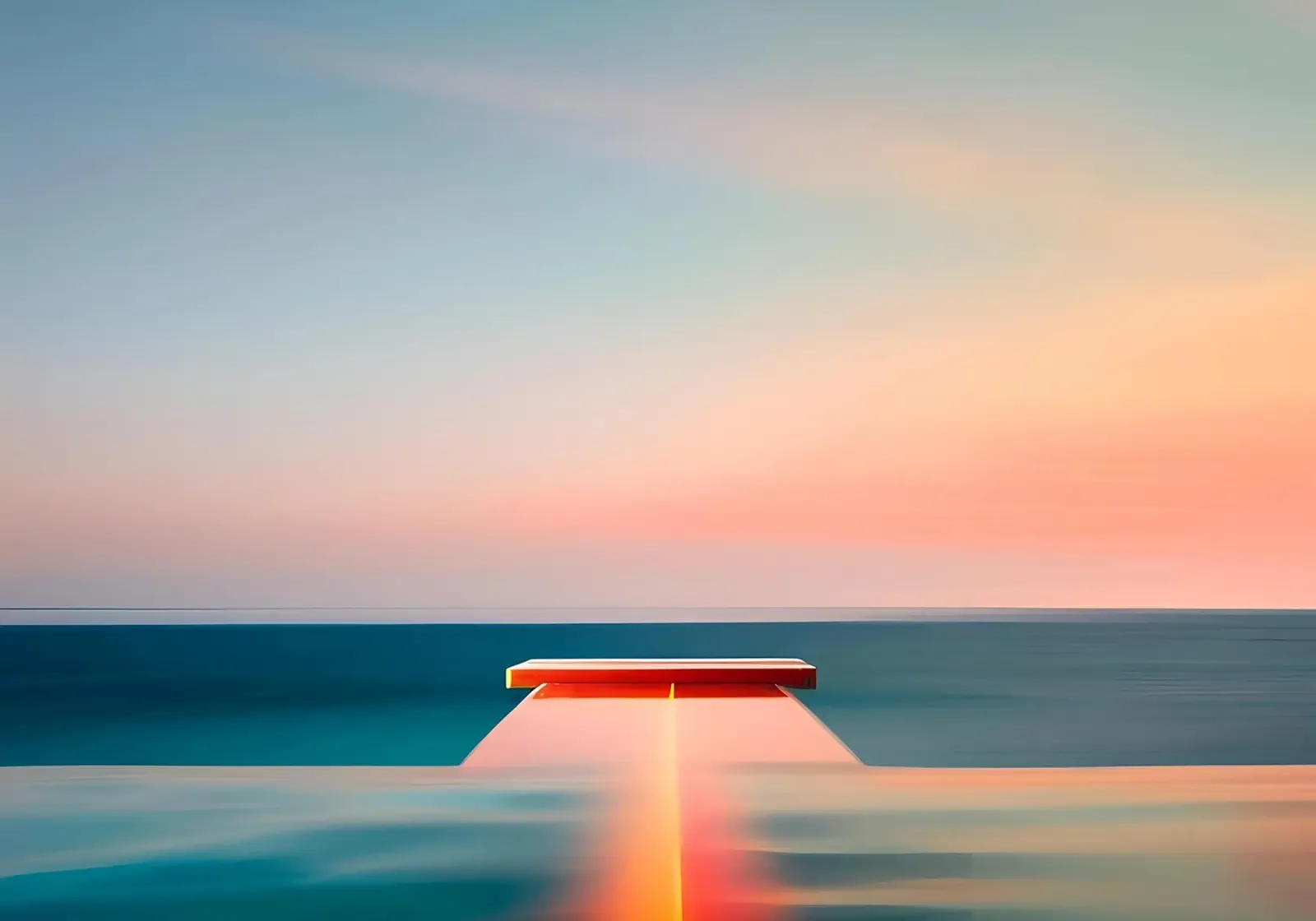 Sunset and Sea poster con telaio in plastica da ICONICA Art Studio