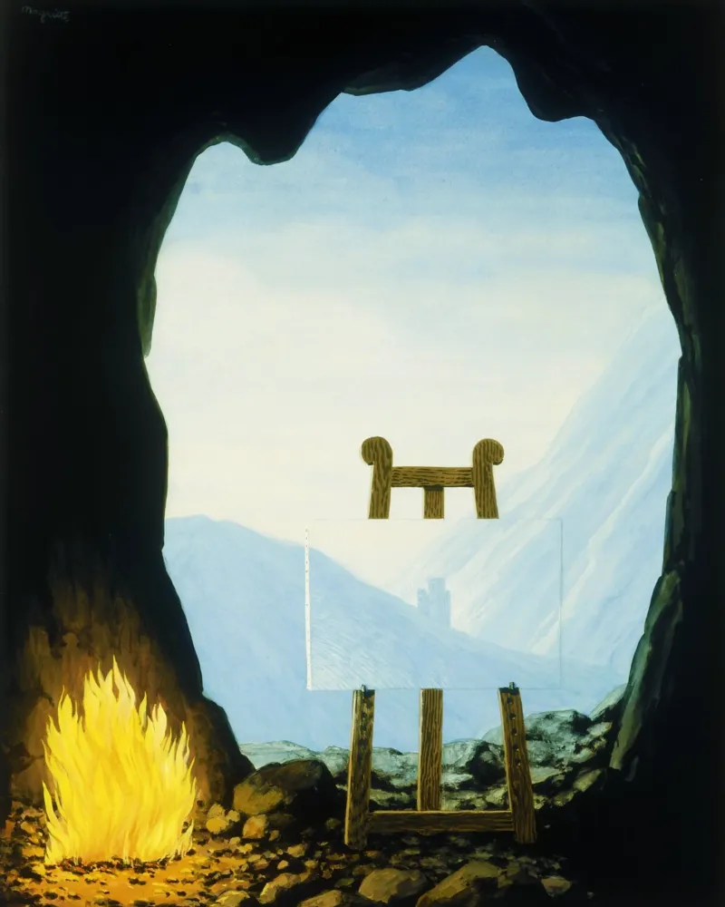 La condizione umana di René Magritte (1933) poster con telaio in alluminio da Classic Art Prints