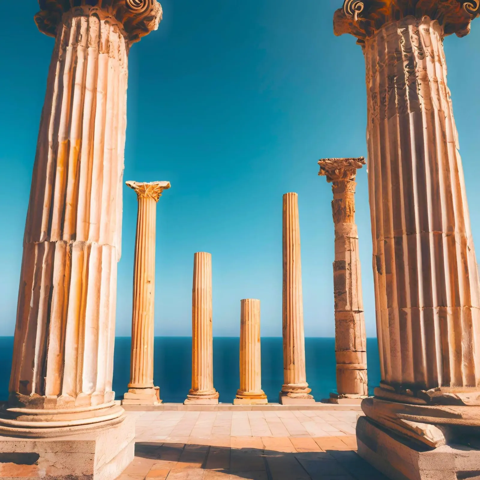 Greek Column tela con Cornice a cassetta da ICONICA Art Studio
