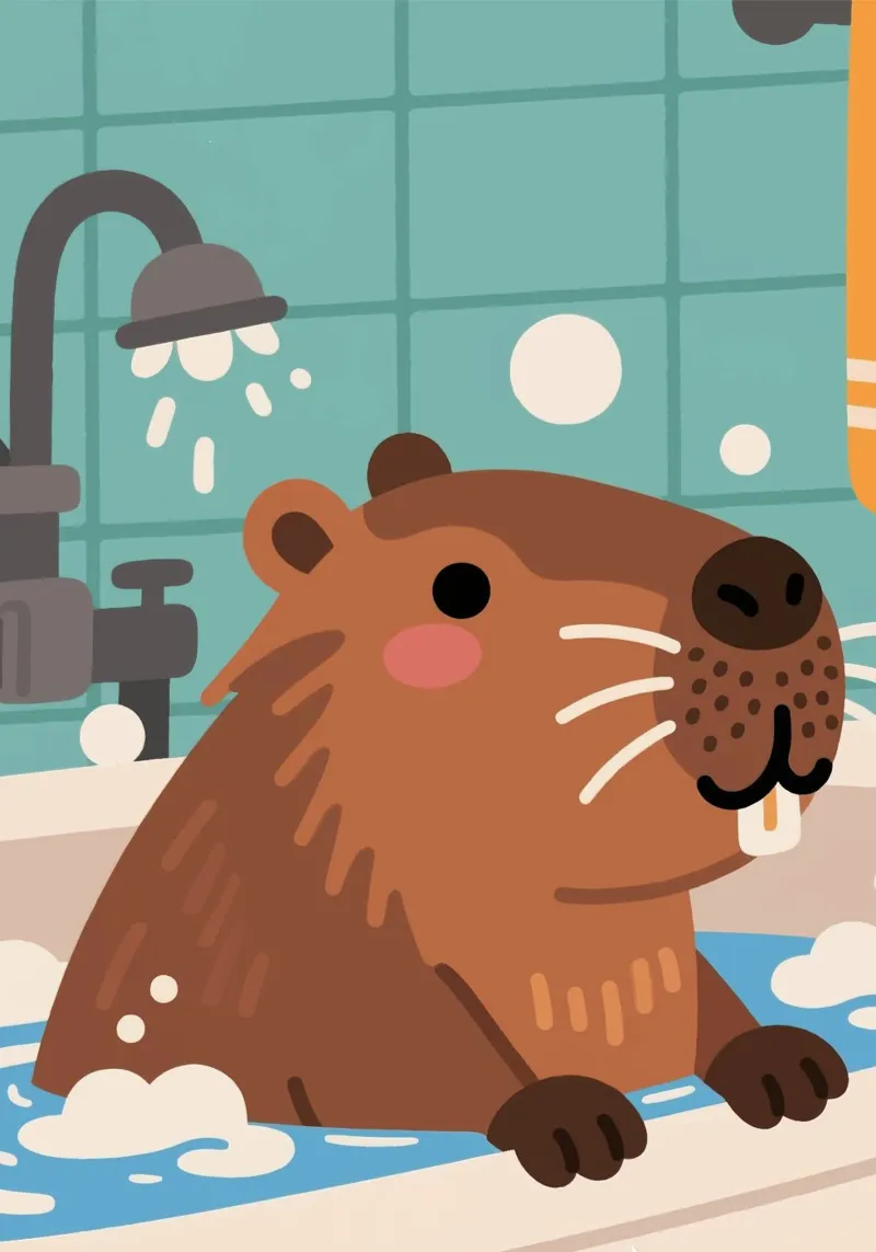 Capybara Bathub poster da knowledge