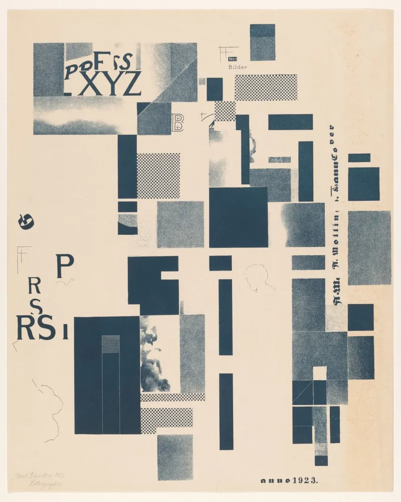 Compositie met typografische elementen poster da vintageshop