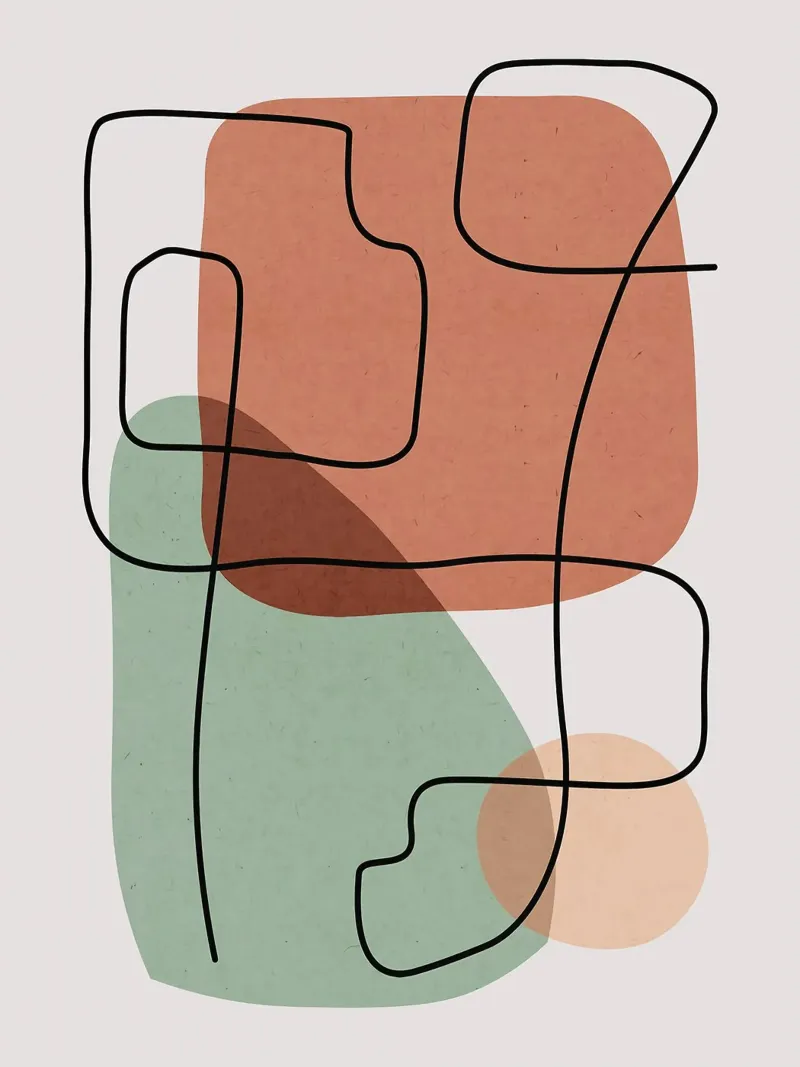 Abstract and harmonic canvas with Floater frame by Maria Lang