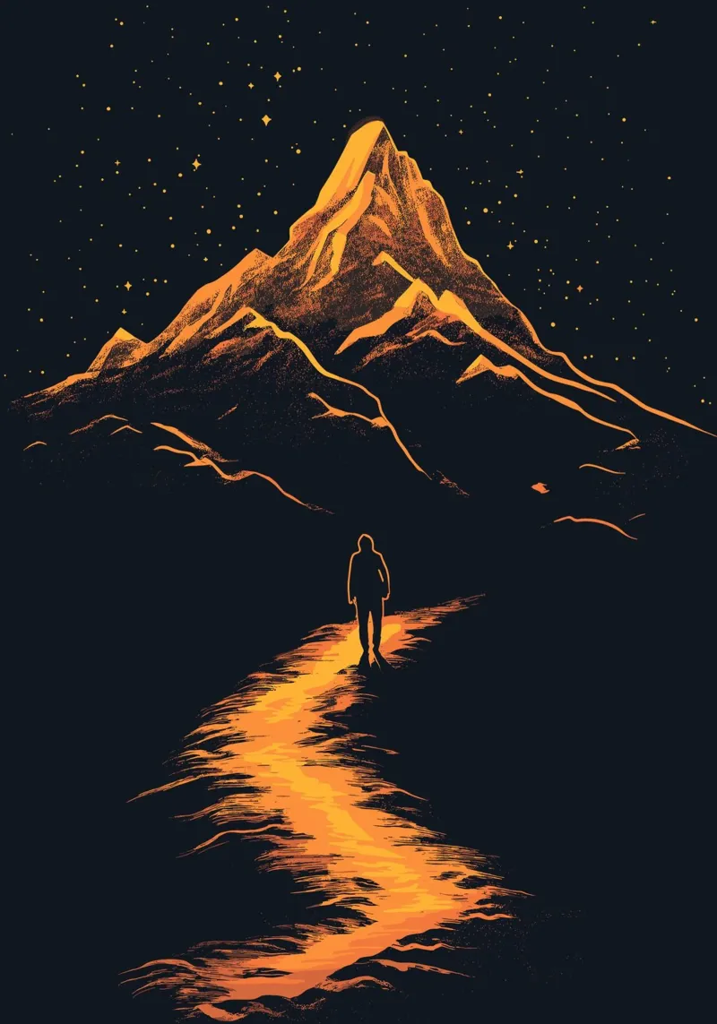 Illuminated path to the Sternenberg canvas with Floater frame by pixelbull - medieval art and more