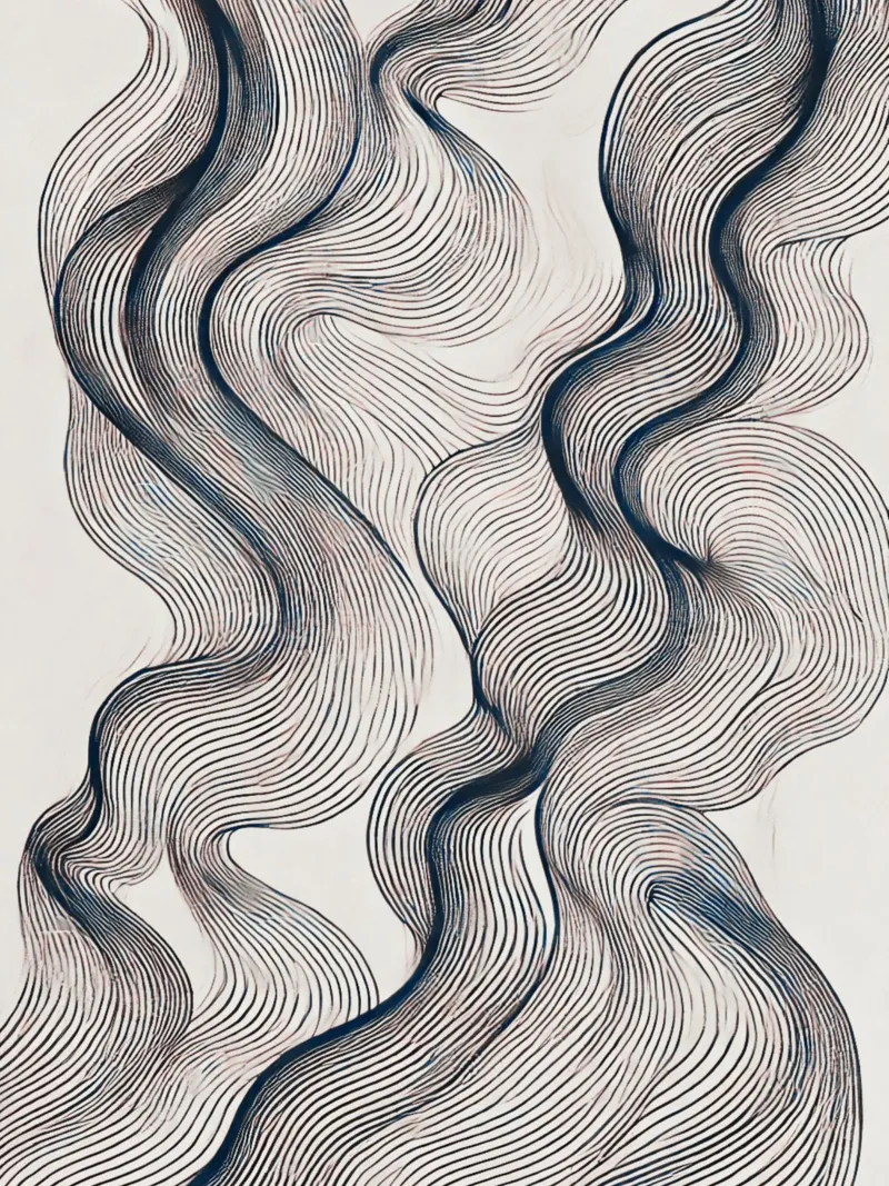 Abstracte golven 3 canvas met Baklijst van WijdevenPrints