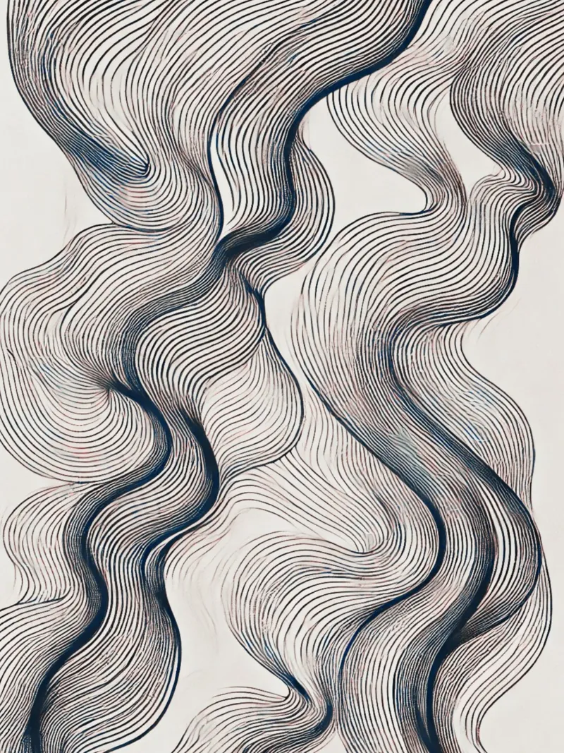 Abstracte golven 4 canvas met Baklijst van WijdevenPrints