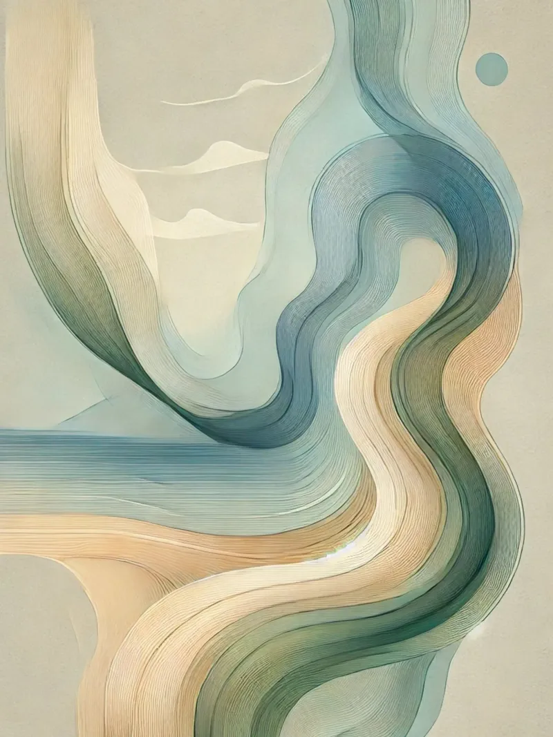 Abstracte golven 6 canvas met Baklijst van WijdevenPrints